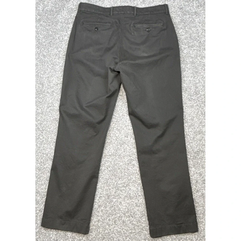 L.L.Bean Chino‎ Pants Men's 35x30 Gray Standard Fit Stretch Work Casual